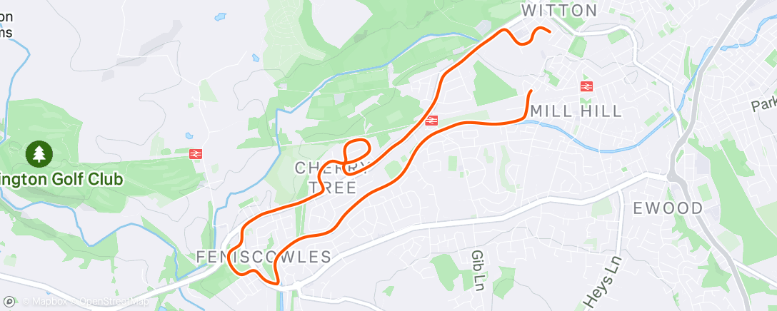 Map of the activity, Afternoon Run