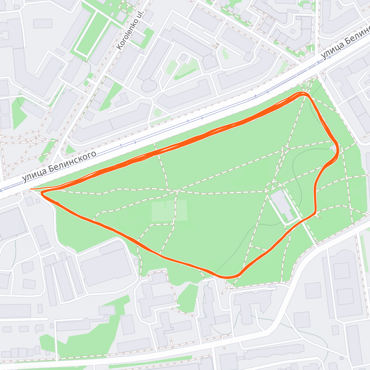 Map of the activity, Evening Run