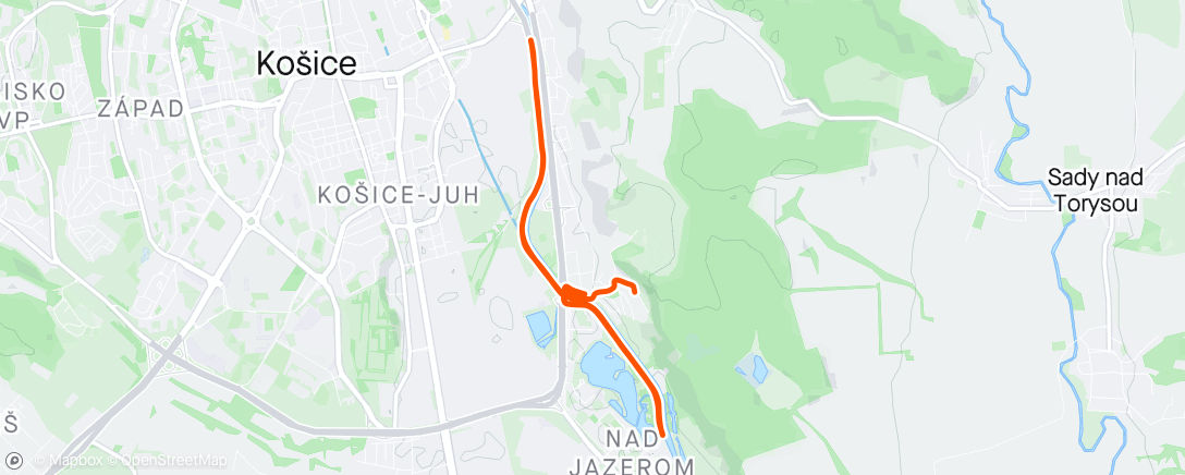 Map of the activity, Evening Run