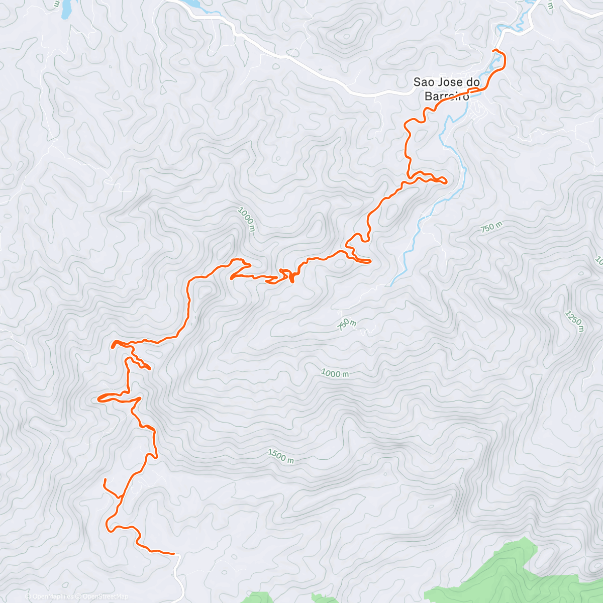 Map of the activity, Expedições Serra da Bocaina - São José do Barreiro