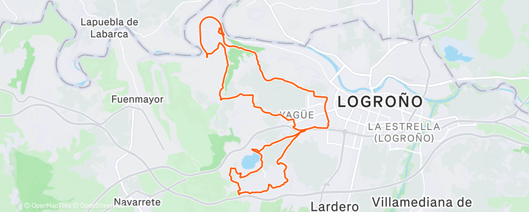 Map of the activity, Bicicleta de montaña por la tarde