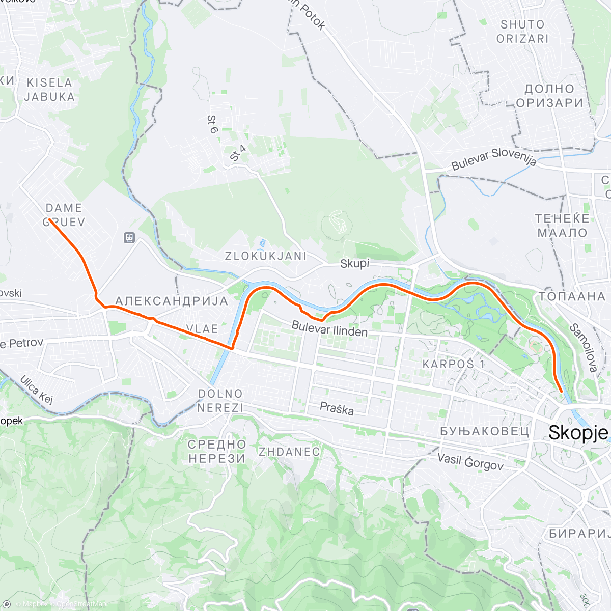 Map of the activity, Chicken Ride