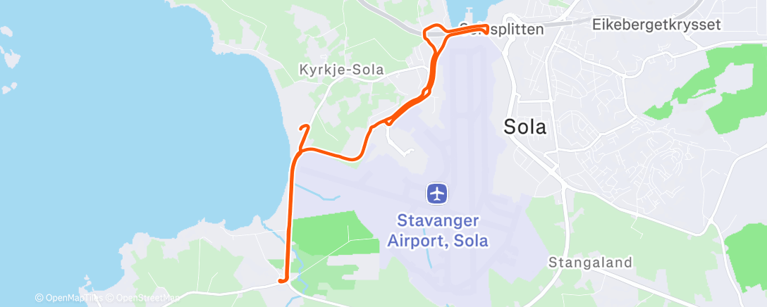 Map of the activity, Solastranden 10k