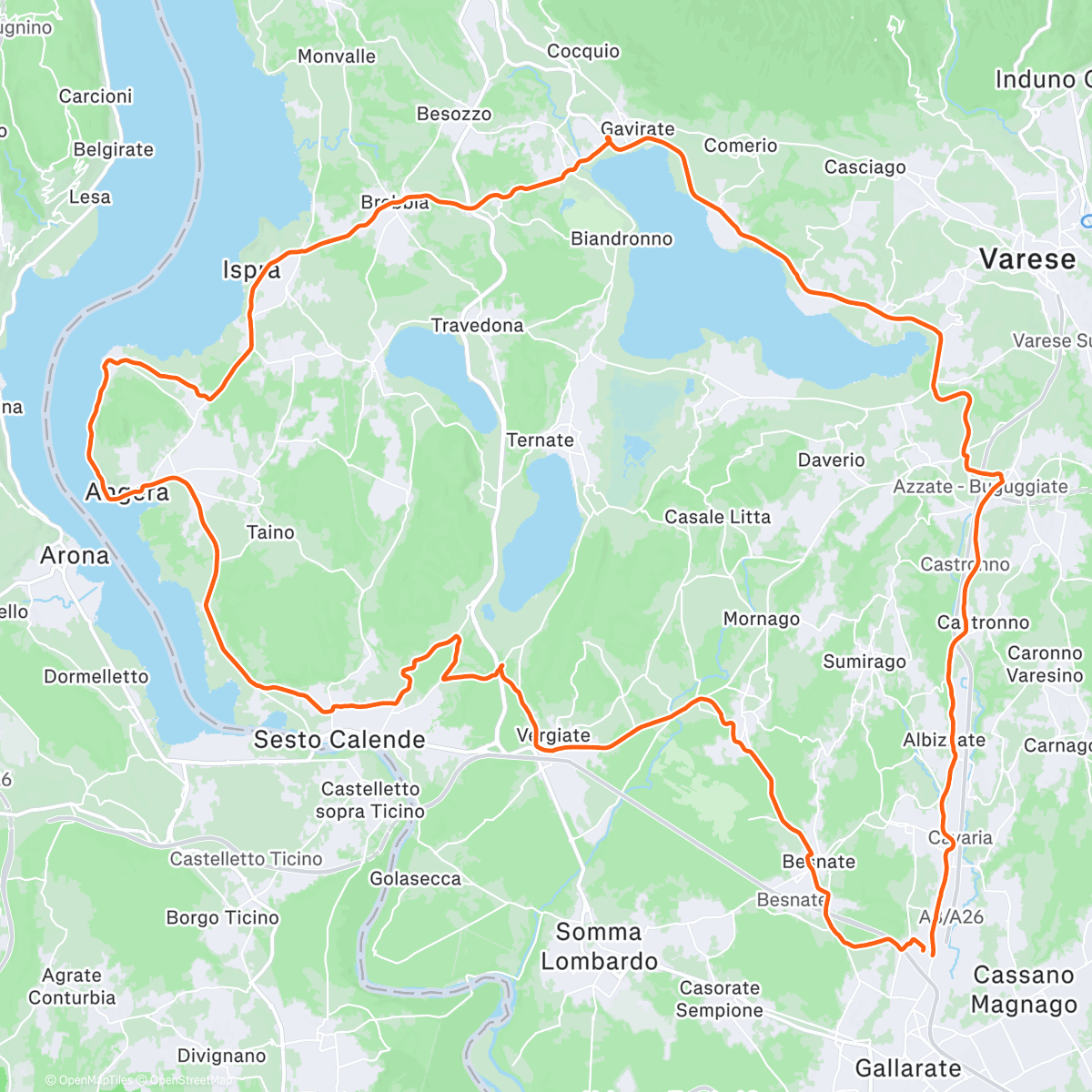 Map of the activity, Giro 2 - Lago d’inverno