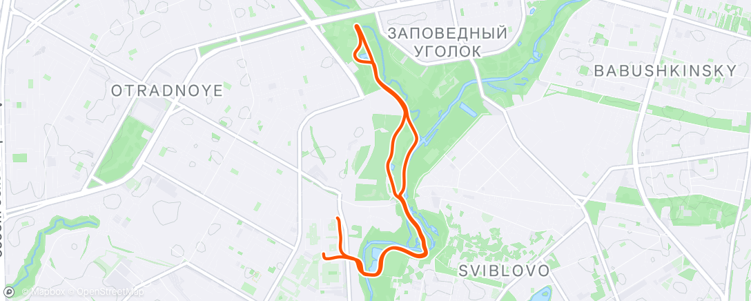 Map of the activity, Утренний забег