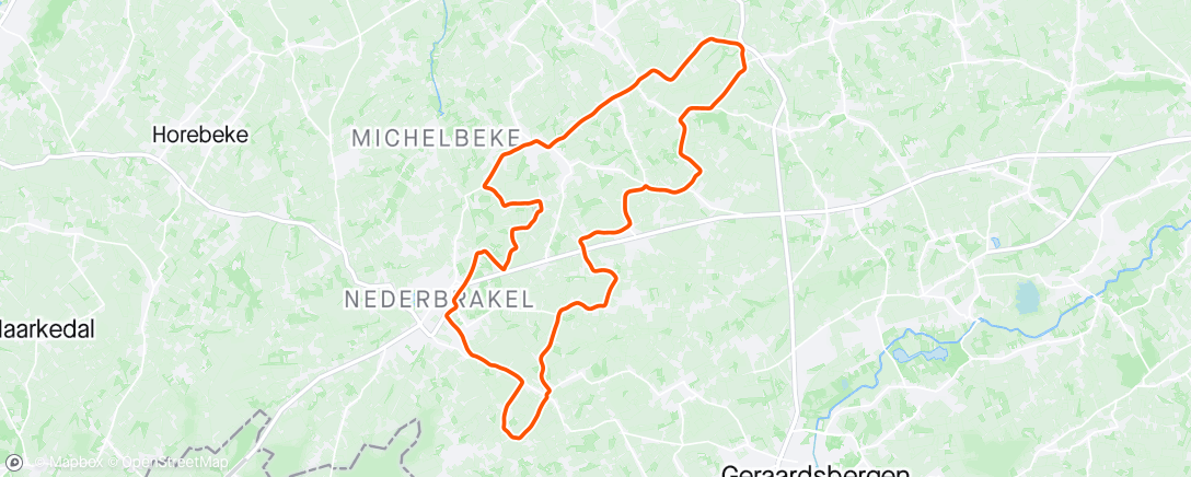 Mapa da atividade, Z1 with hills Z2 - The Flemish Ardennes
