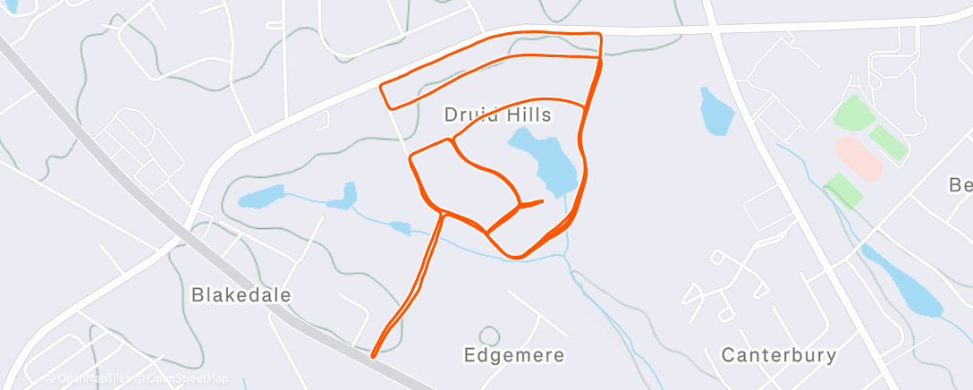 Map of the activity, Sydney came along for 2 miles and did better than I thought for an old dog