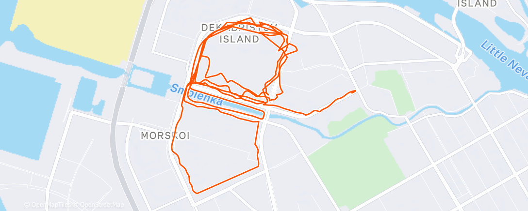 Map of the activity, Morning Run