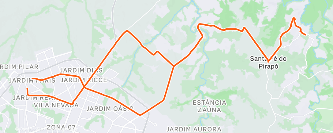 Map of the activity, Pedalada matinal
