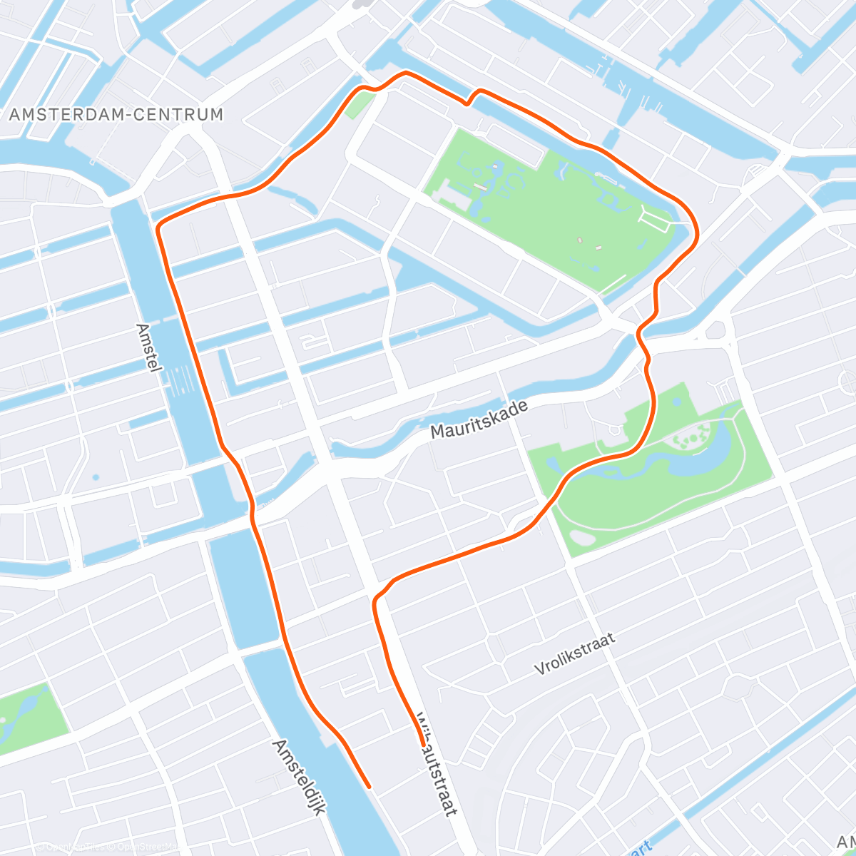 Map of the activity, Morning run