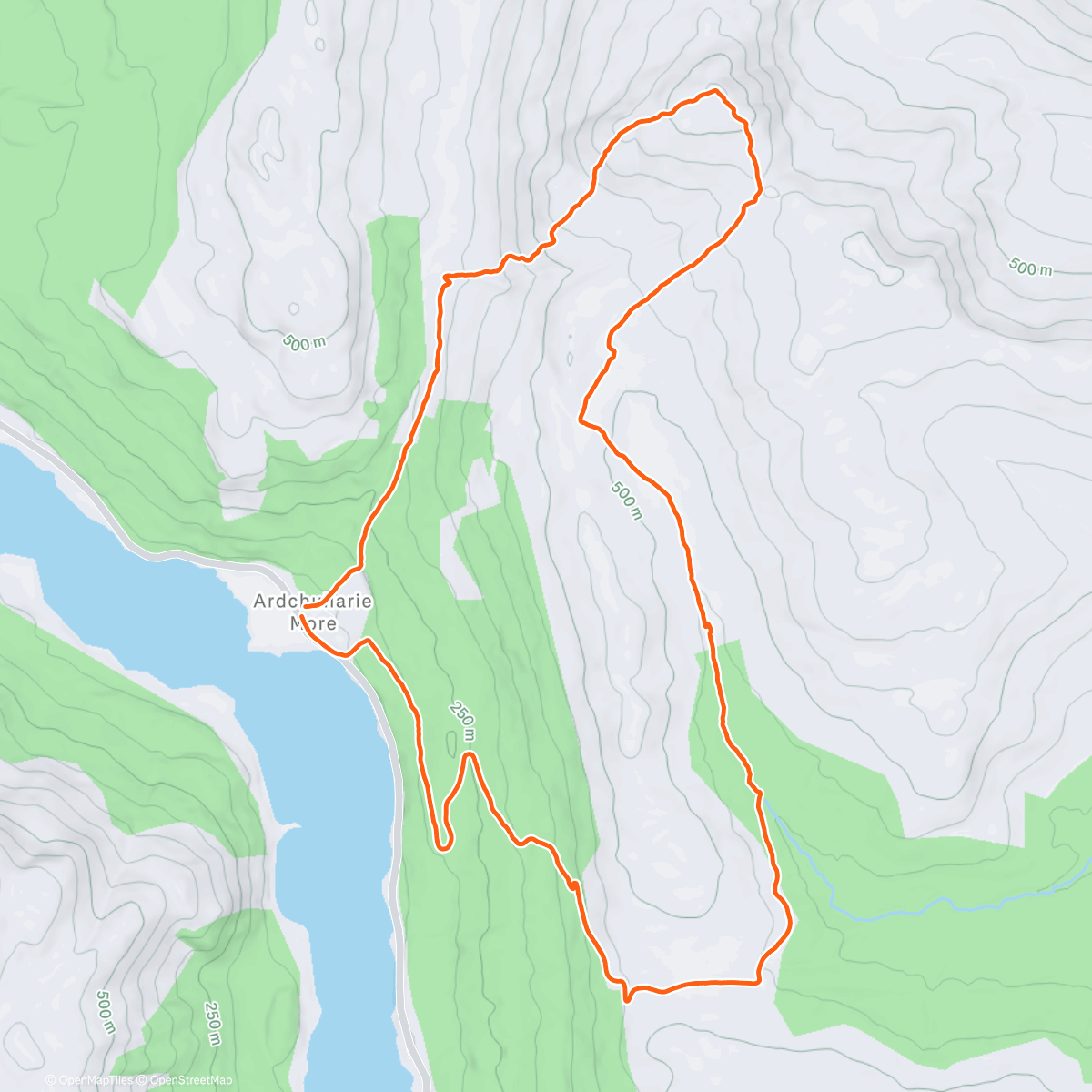 Map of the activity, Ben Each in the snow