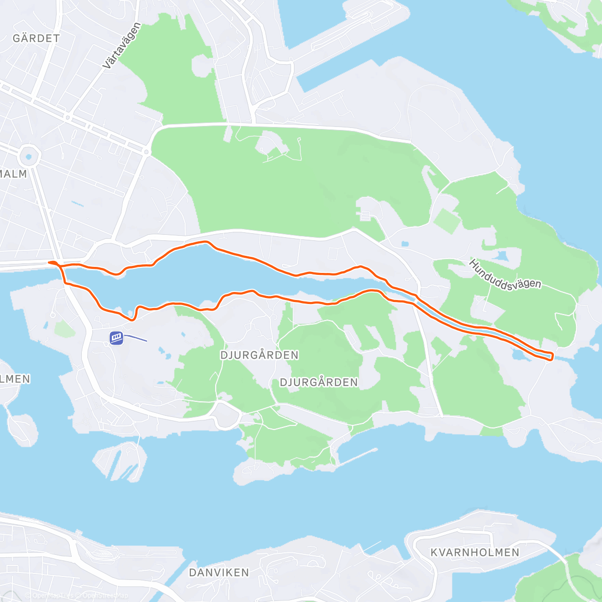 Map of the activity, Djurgårdskanalen