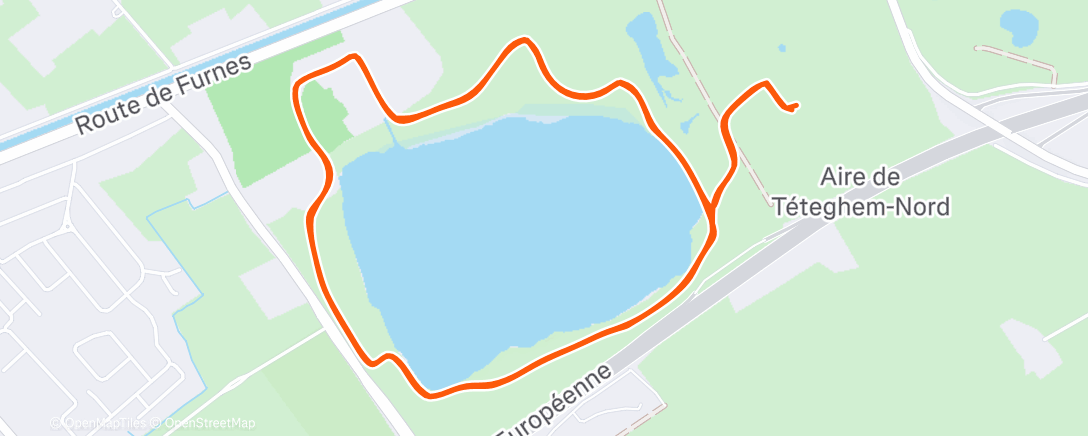 Map of the activity, Course à pied le midi