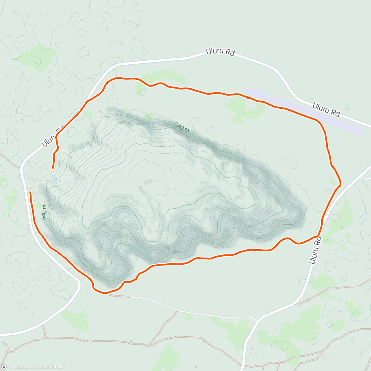 Map of the activity, Uluru Base Run