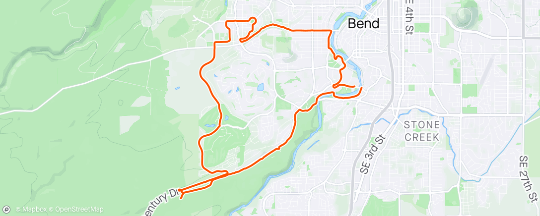 Map of the activity, Bend half marathon