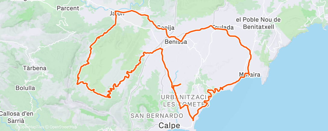Map of the activity, Lunch Ride