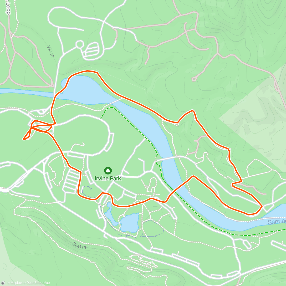 アクティビティ「Irvine Park Hike」の地図