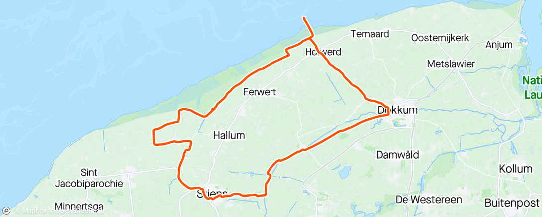 Map of the activity, Holwerd-Dokkum-Burdaard