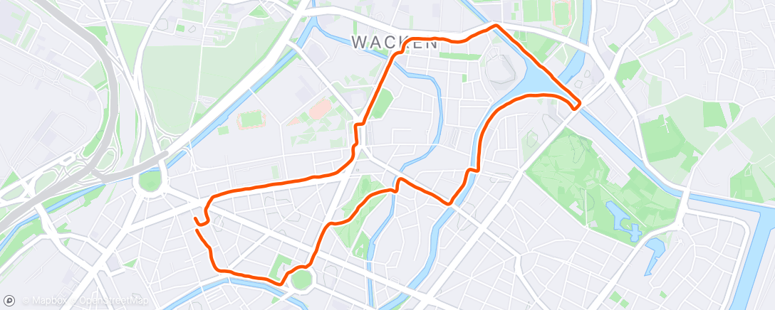 Map of the activity, Afternoon Run