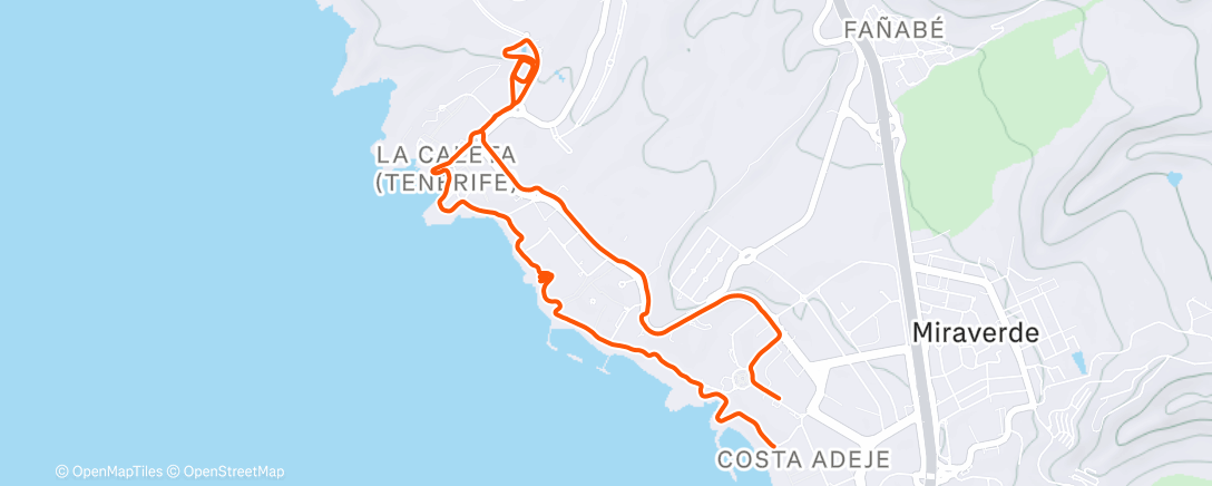 Carte de l'activité Course à pied dans l'après-midi