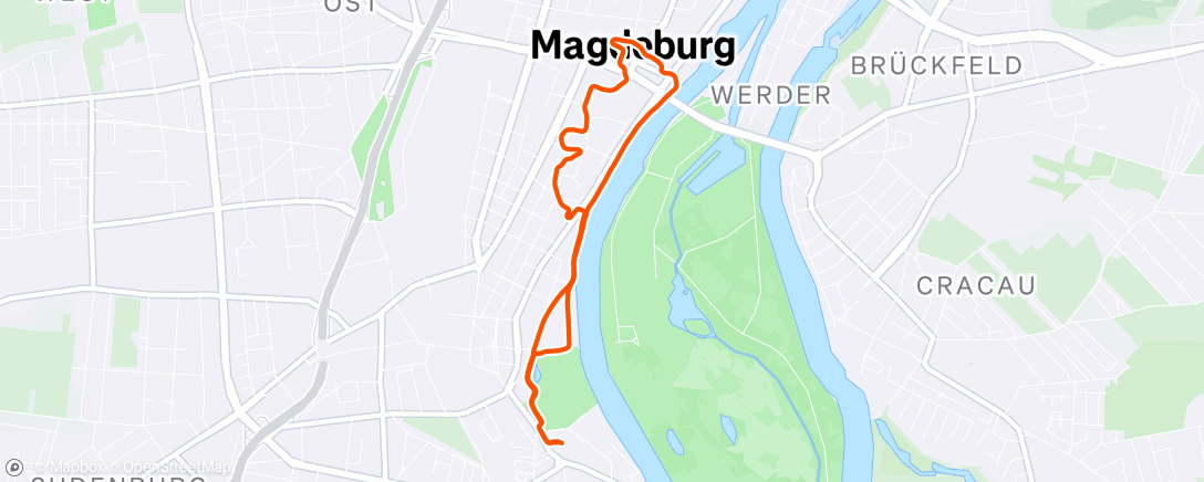 Map of the activity, Lauf am Morgen