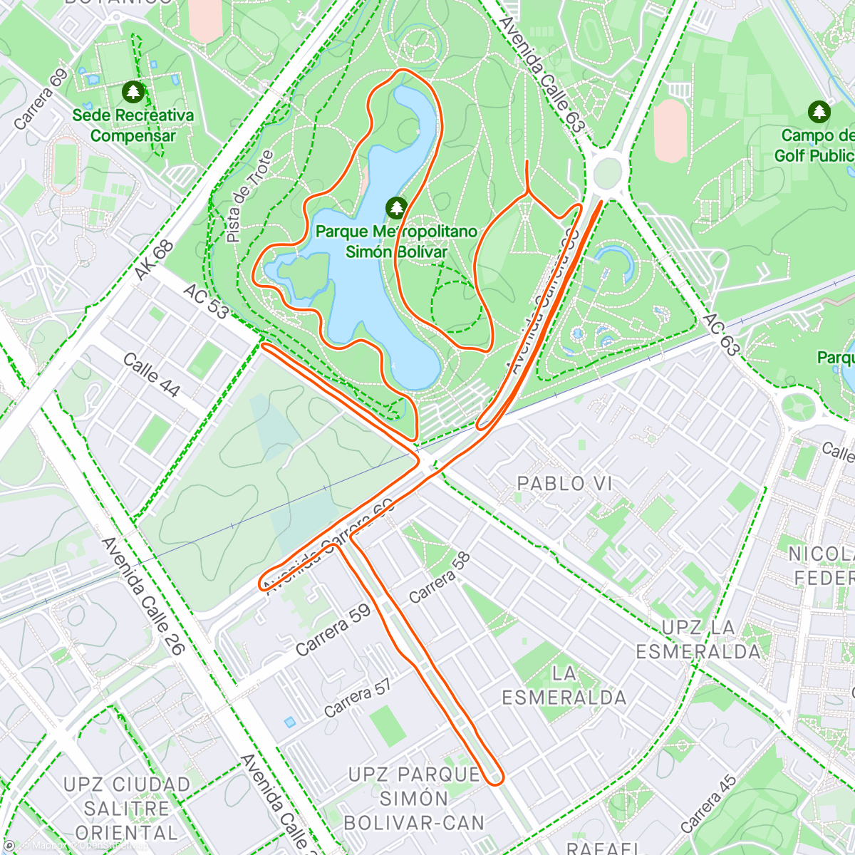 Map of the activity, Carrera verde 2024