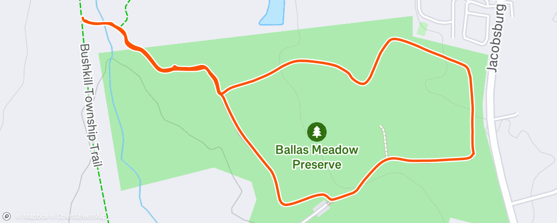 Map of the activity, first bike ride with monty (8 months)