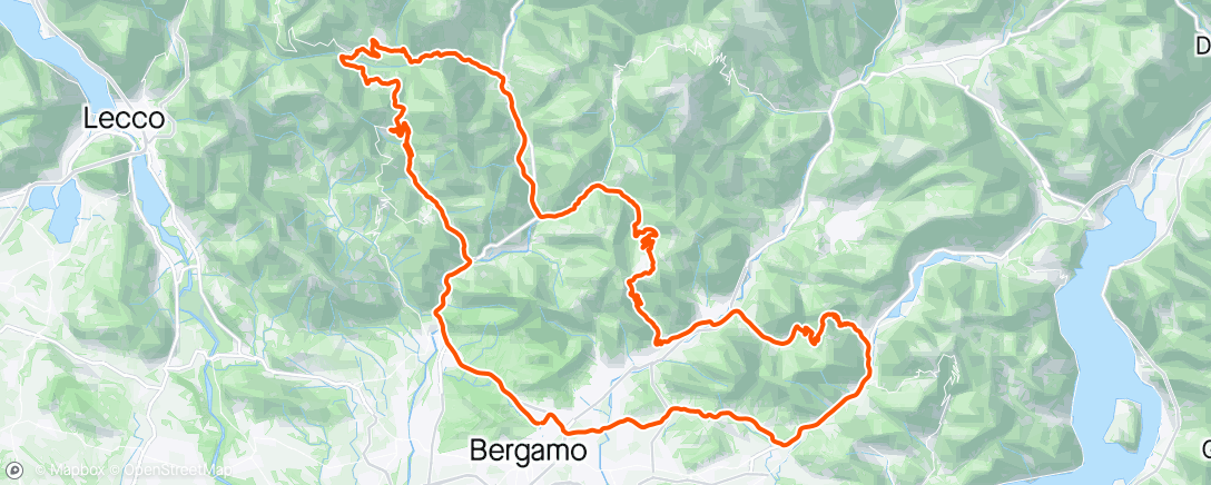 Map of the activity, Granfondo BGY percorso medio