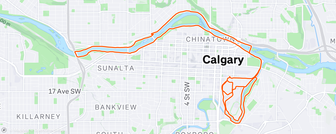 Map of the activity, Afternoon Run