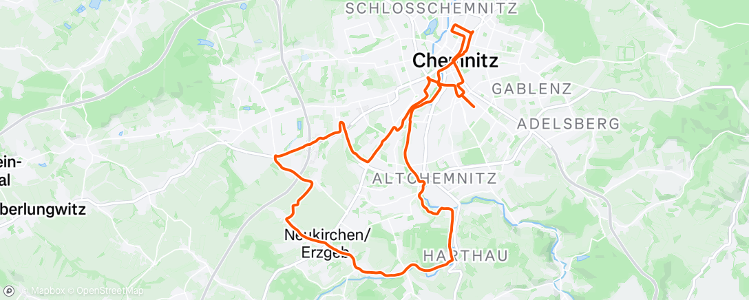 Map of the activity, Lunch Ride