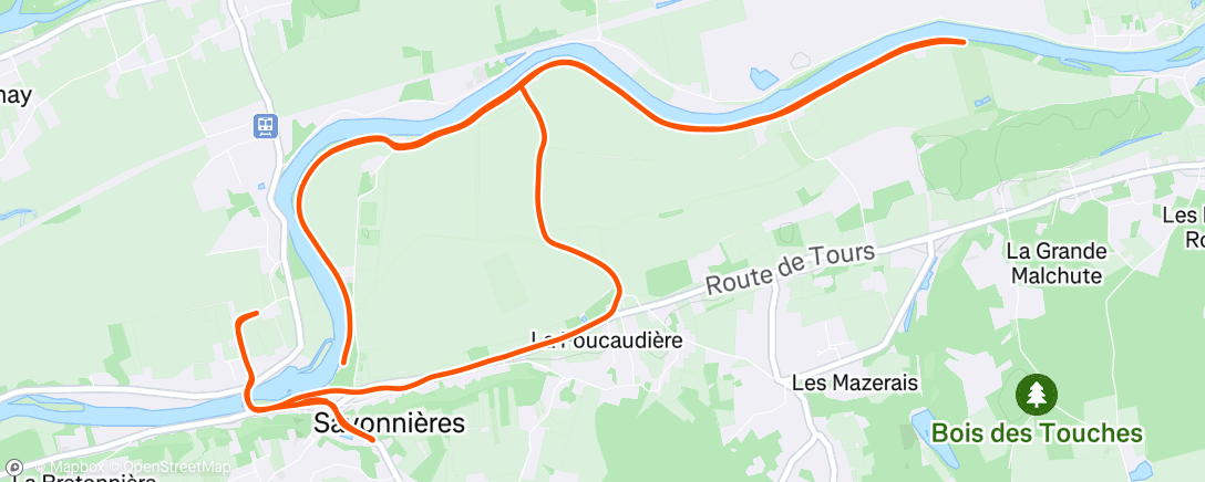 Map of the activity, Course à pied dans l'après-midi