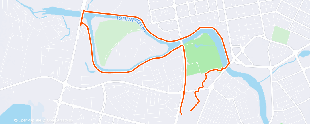 Map of the activity, Evening Run