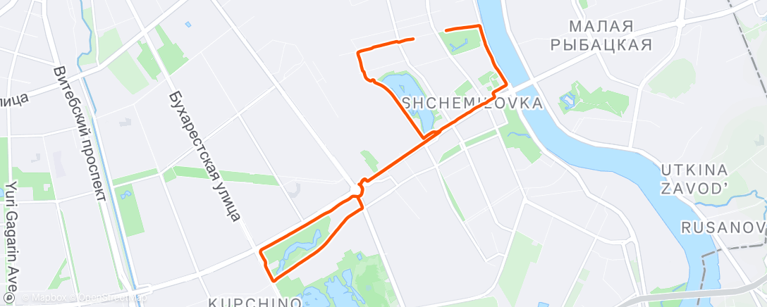 Map of the activity, Утренний забег