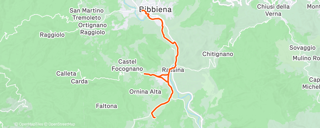 Map of the activity, Corsa mattutina