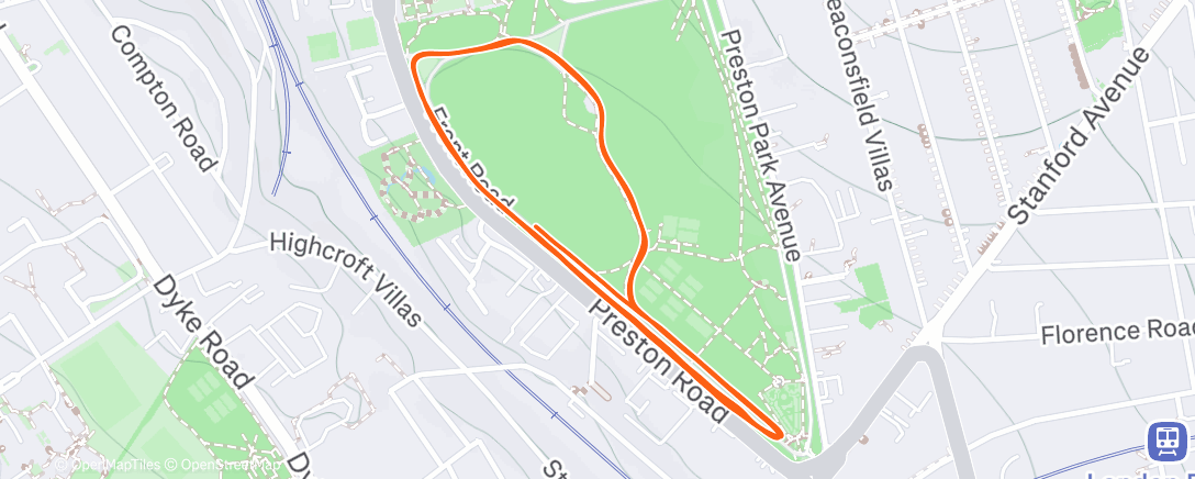 Карта физической активности (Preston Park parkrun)
