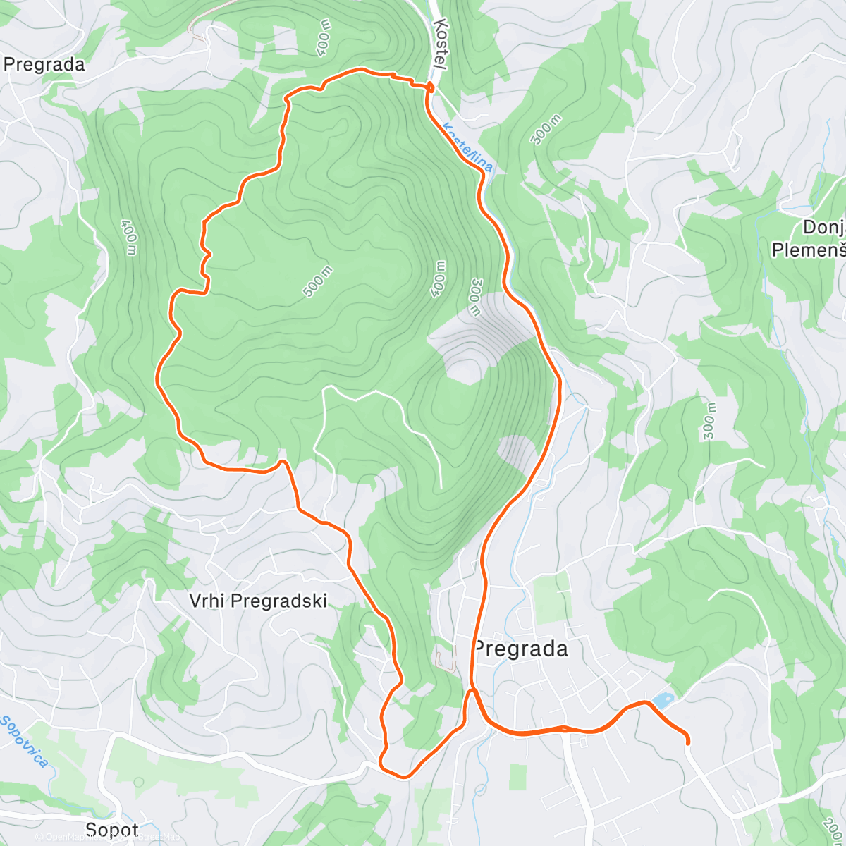 Map of the activity, Morning Mountain Bike Ride