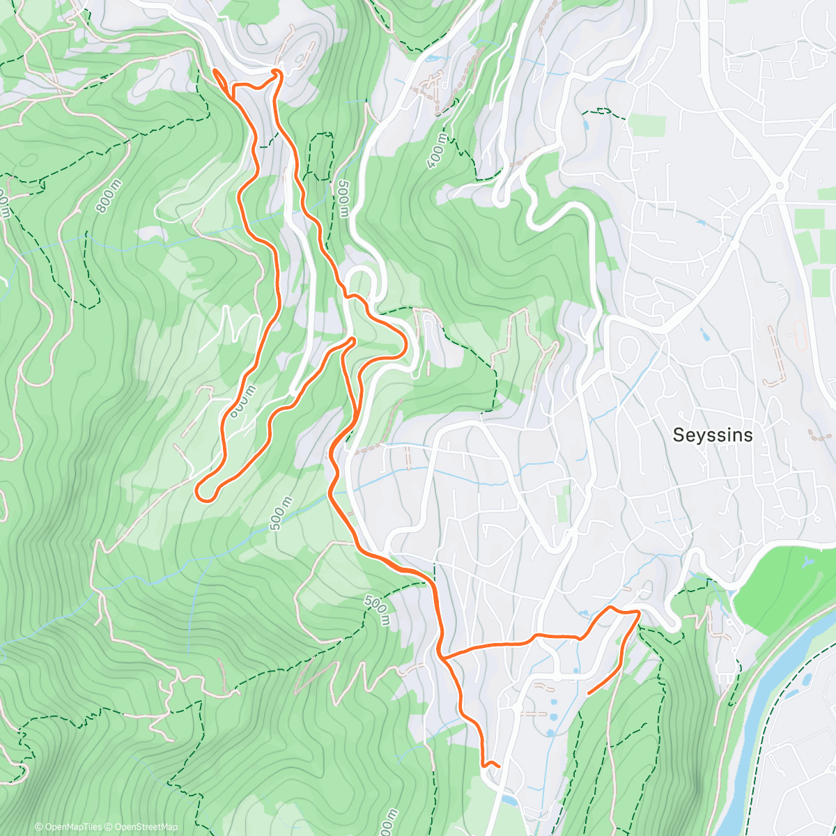 Map of the activity, Trail le midi