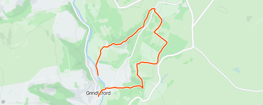Карта физической активности (RO run round Grindleford Fell Race)