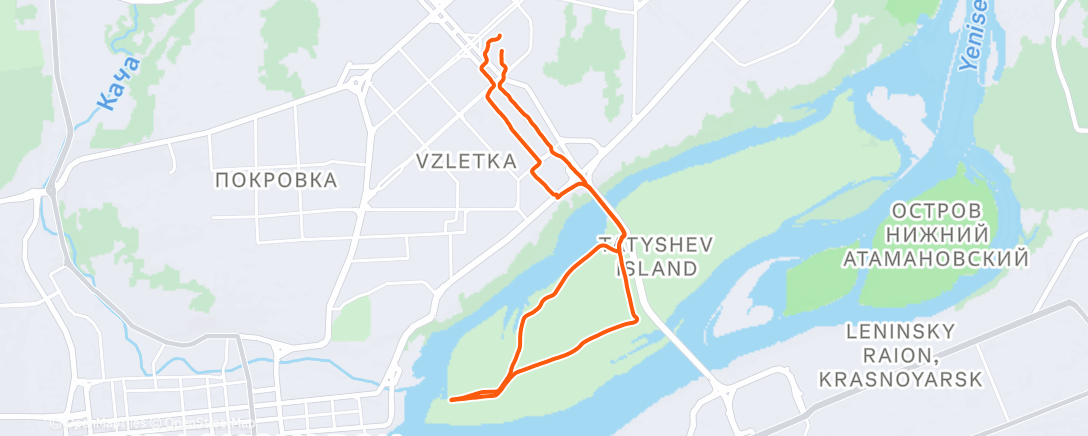 Map of the activity, Вечерний забег