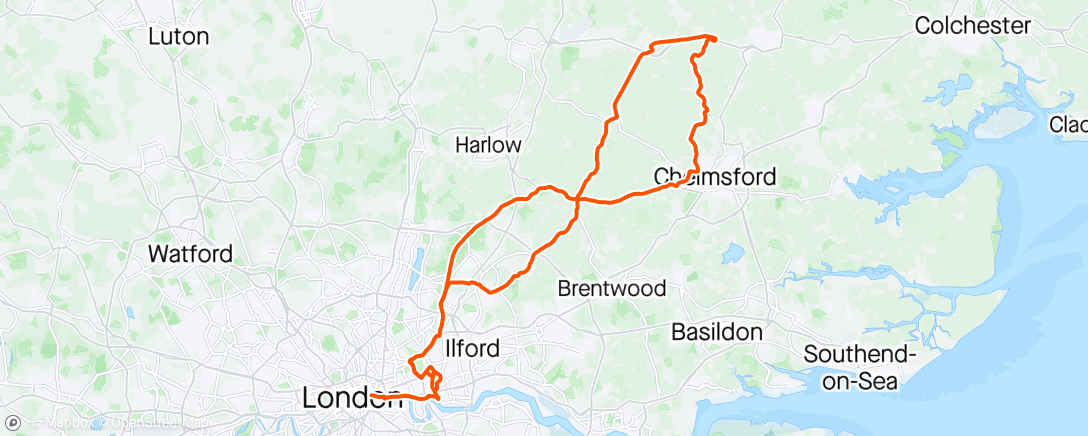 Map of the activity, Ride London only x1 puncture today