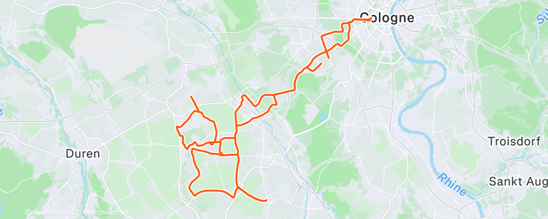 Map of the activity, Lunch Ride
