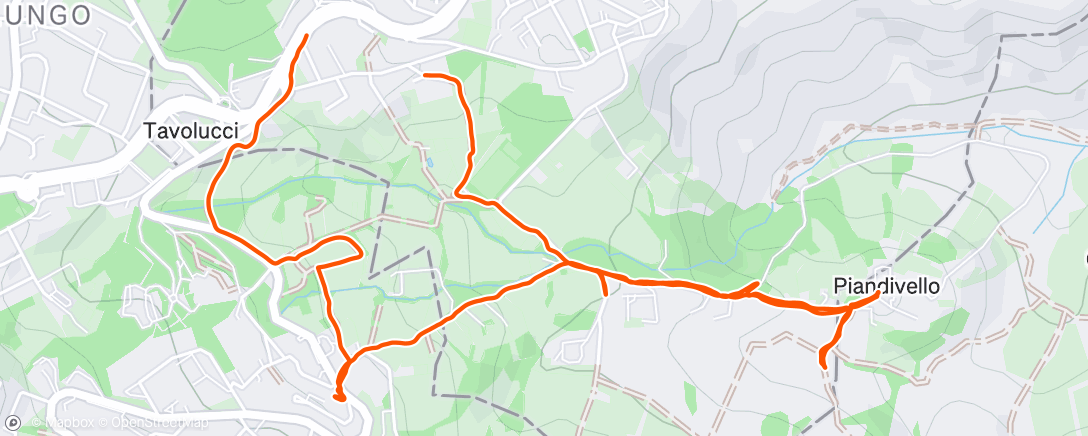 Mapa de la actividad, Trail running pomeridiano