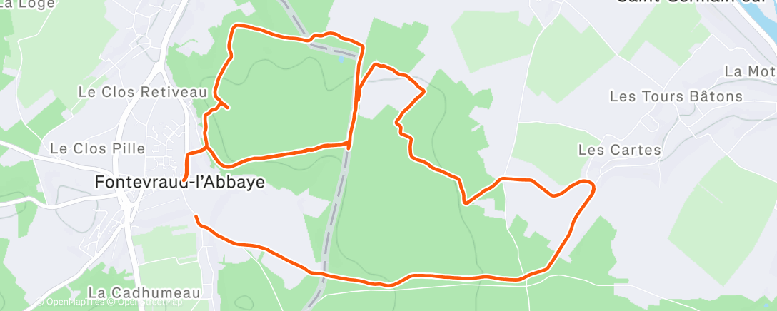 Map of the activity, Trail dans l'après-midi