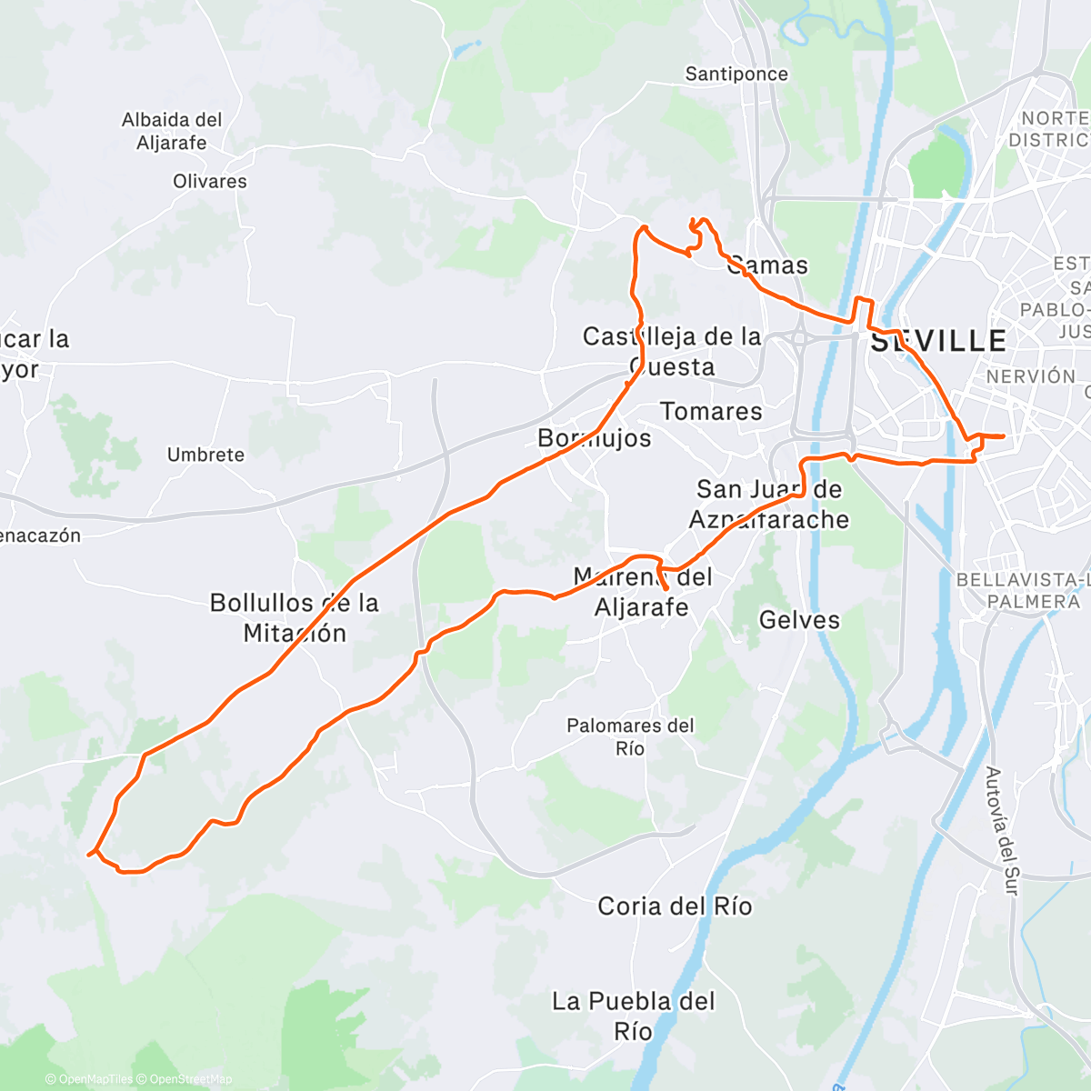 Map of the activity, BTT con Manuel Mike y Mónica