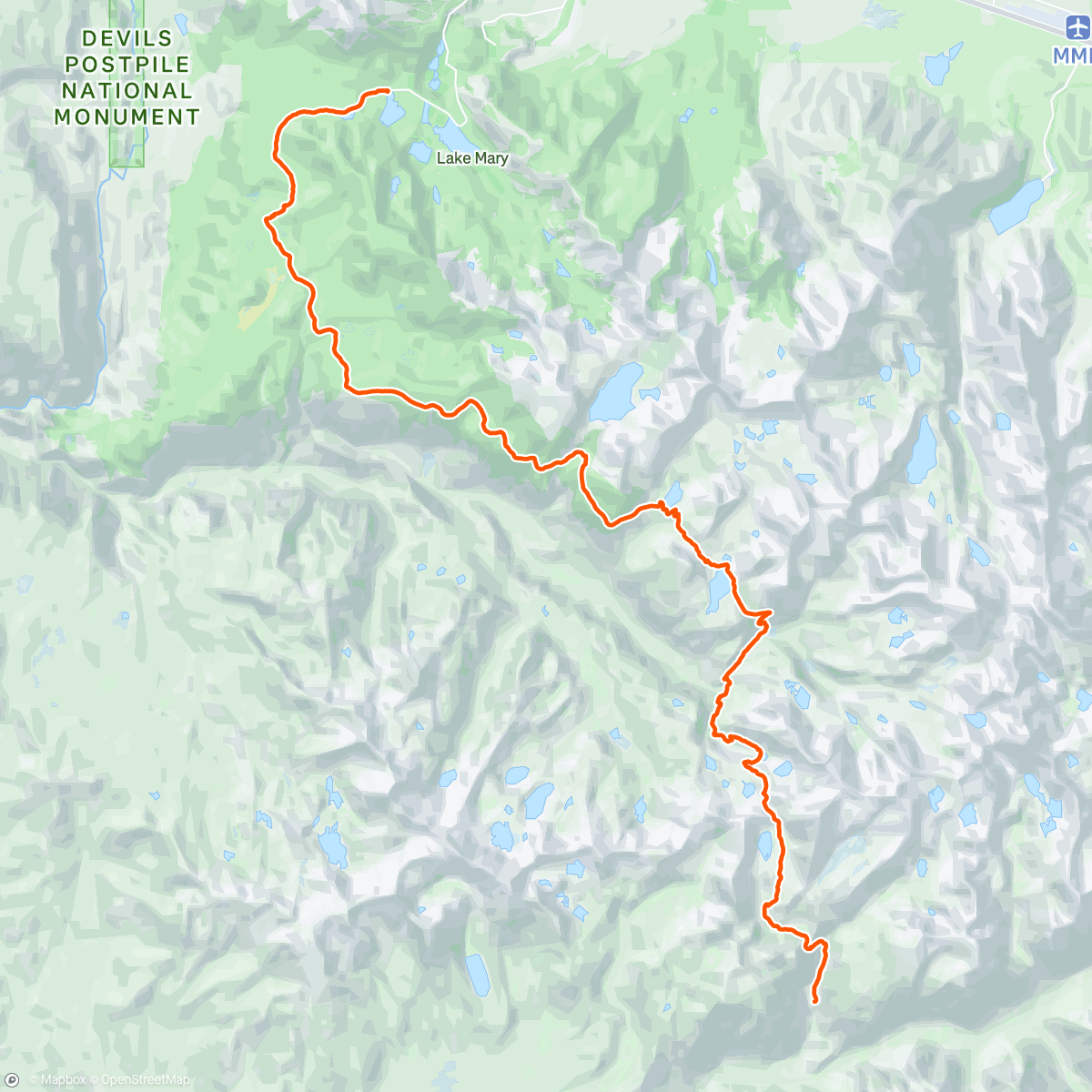 Map of the activity, Pacific Crest Trail: Day 65