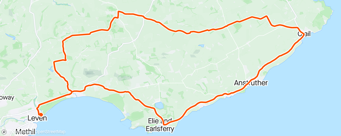 Map of the activity, Evening group ride