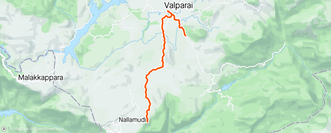 Map of the activity, Trekking along the water bodies