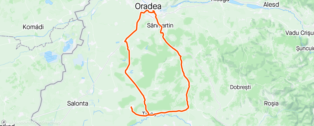 Map of the activity, Oradea-Lazareni-Tinca- Gurbrdiu- Leș- Oradea