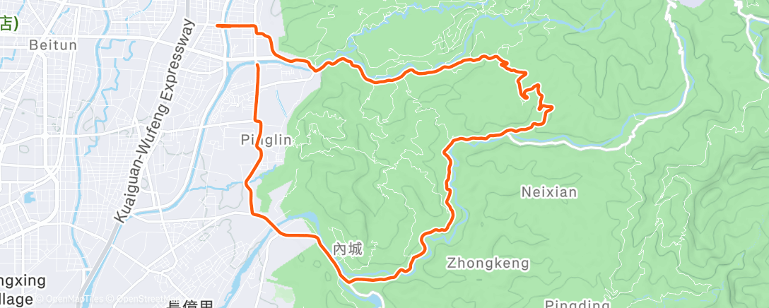 Map of the activity, 晨間騎乘