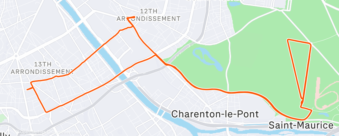 Map of the activity, Evening Ride